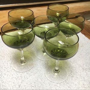 Set of 6 Sasaki Coronation cocktail/sherbet glasses